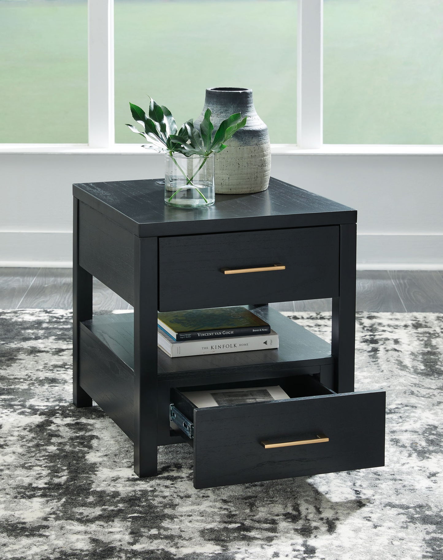 Winbardi - Rectangular End Table - Black