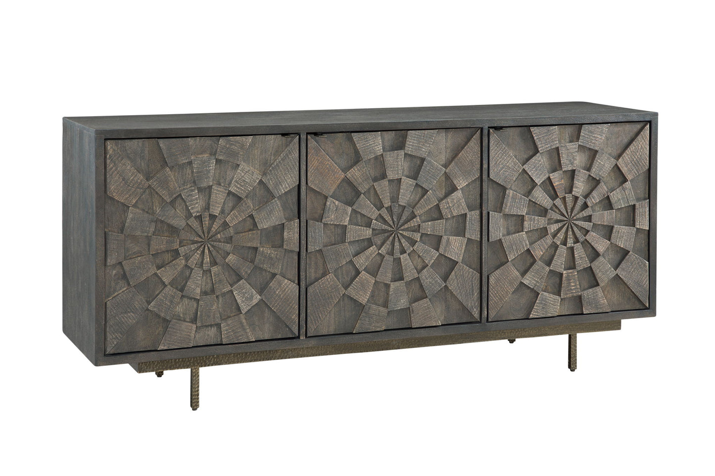 Adrienne - Server - Sandblasted Dark Brown & Antique Gold Metal