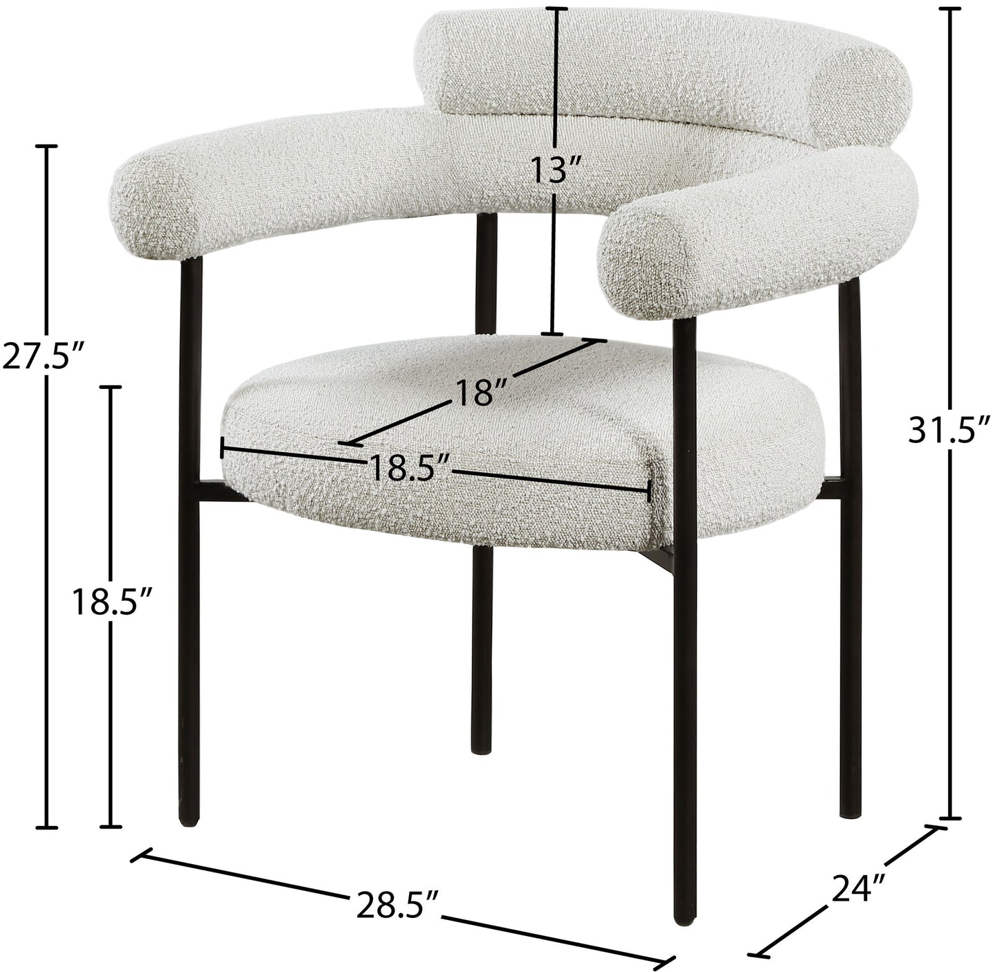 Blake - Dining Chair With Black Legs (Set of 2)