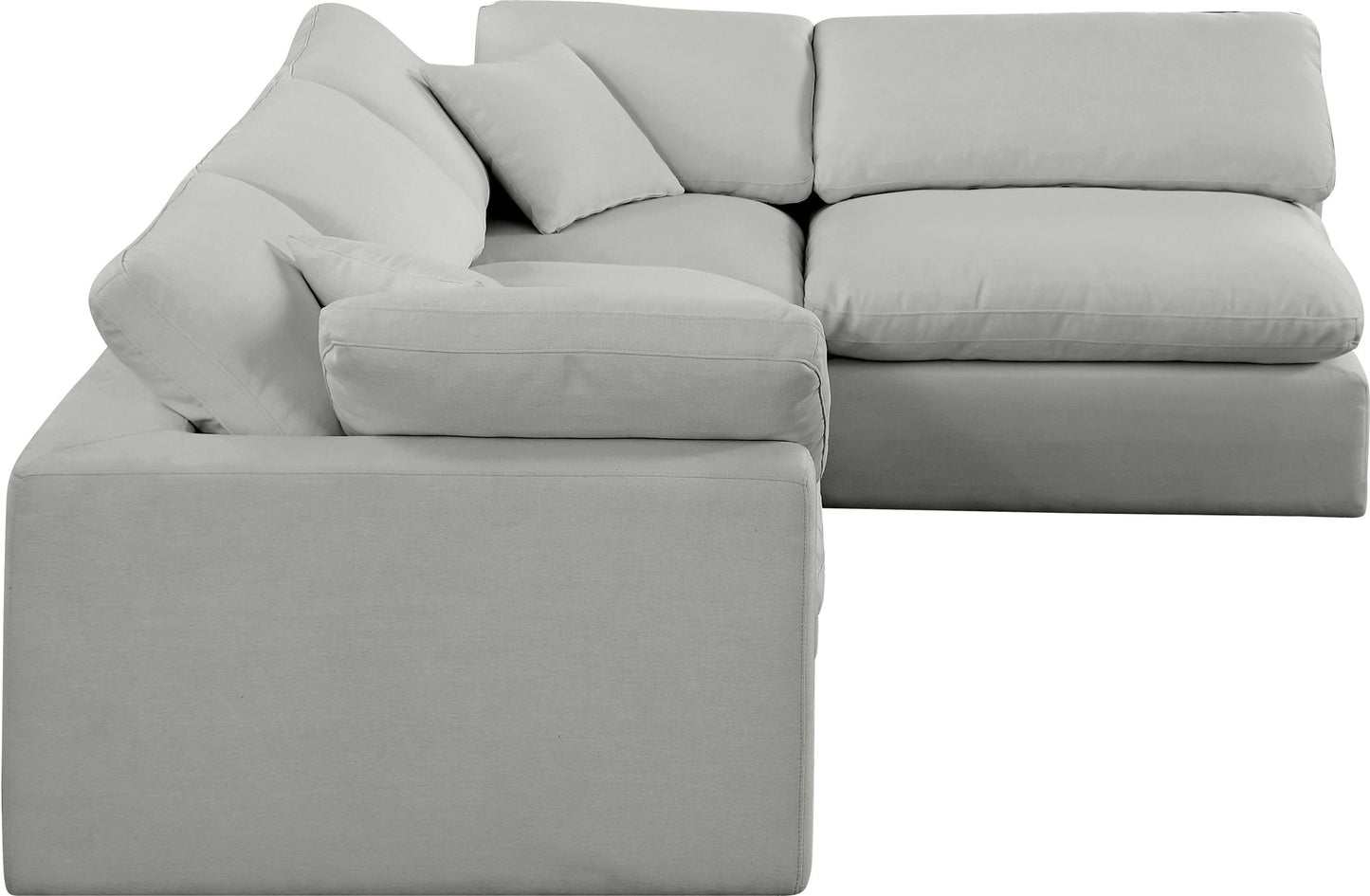 Comfy - 4 Piece Linen Fabric Modular Armless Sectional
