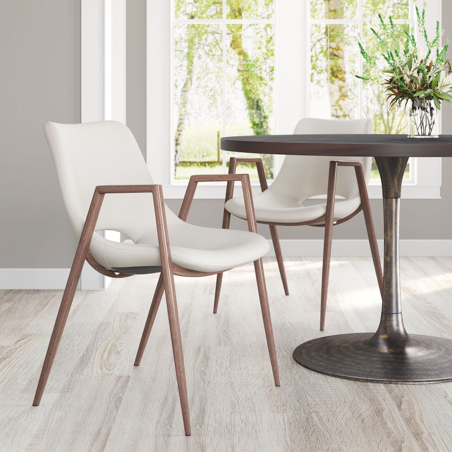Desi - Dining Chair Walnut Legs (Set of 2)