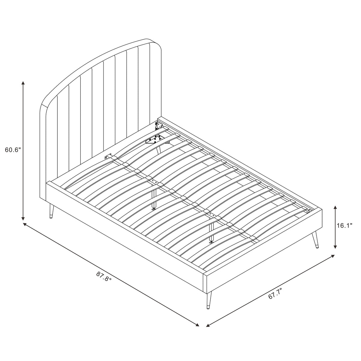 Liraine - Arched Channel Upholstered Bed