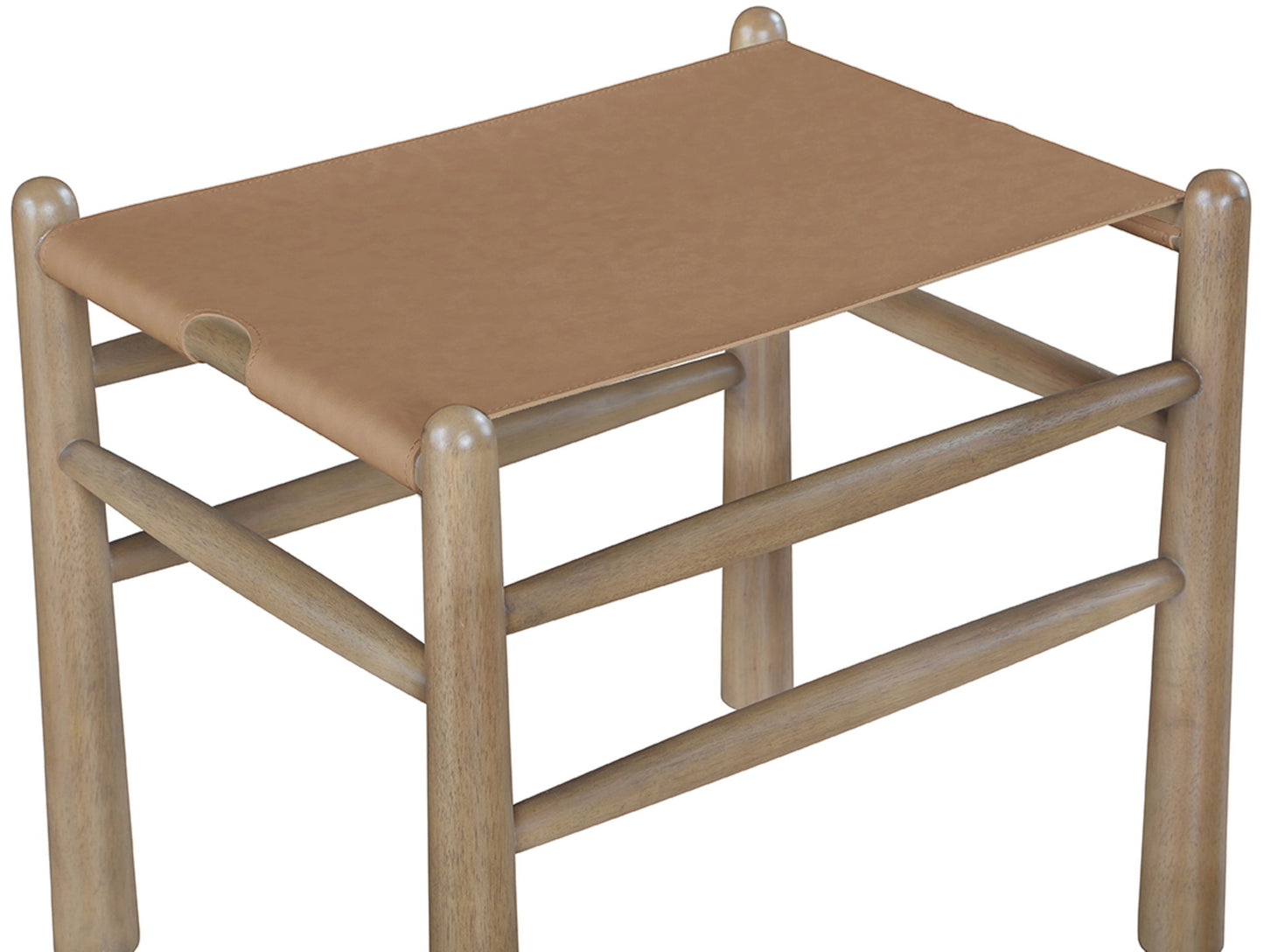 Santos - Faux Leather Upholstered Bench - Walnut Frame