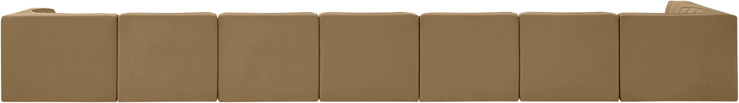 Rummi - Velvet Performance Fabric Upholstered 8 Piece Modular Sectional, L-Shaped (Right)