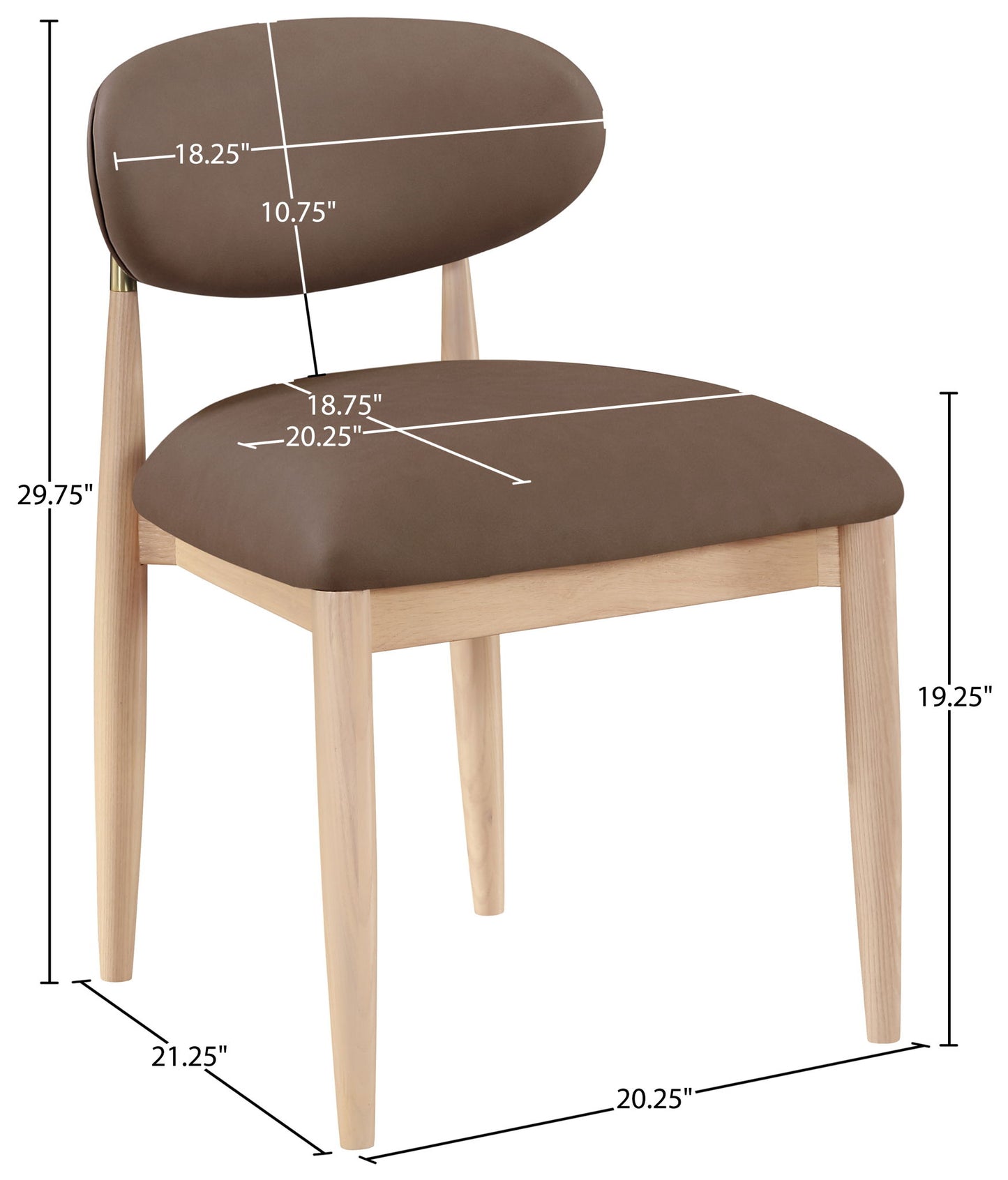 Riccio - Faux Leather Dining Side Chair (Set of 2) - Natural Frame