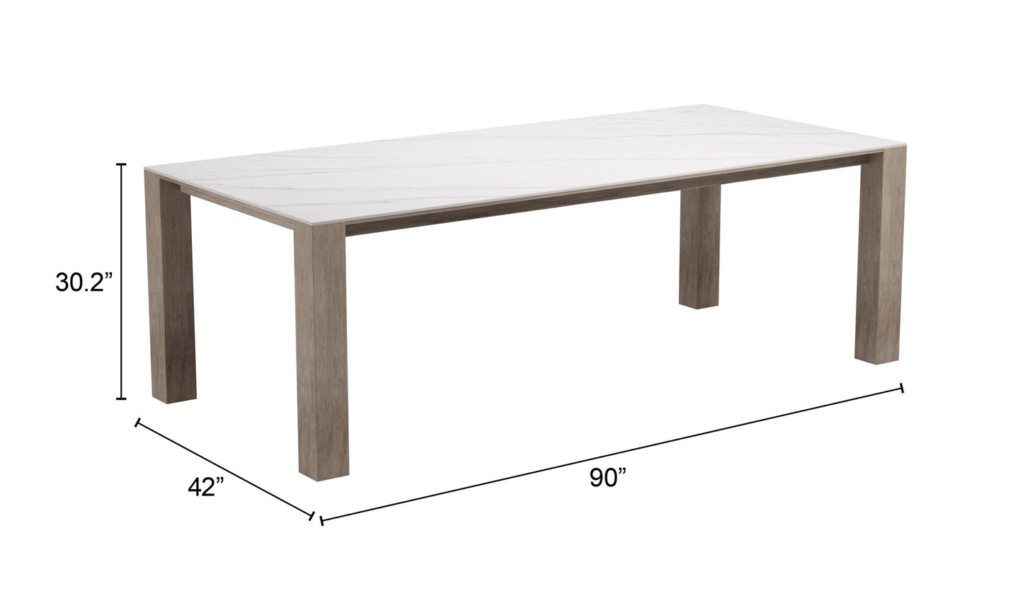 Leilani - Rectangular Dining Table - White / Light Brown