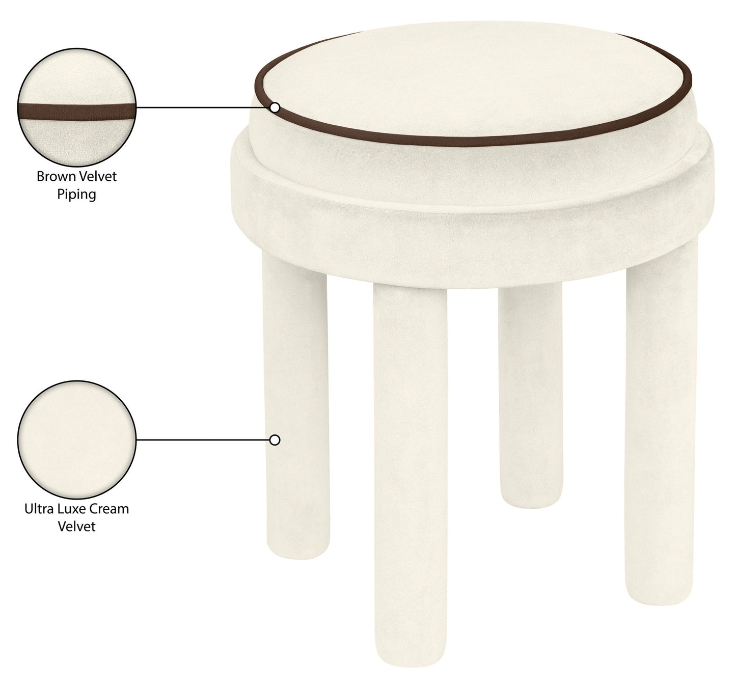Velin - Velvet Ottoman / Stool