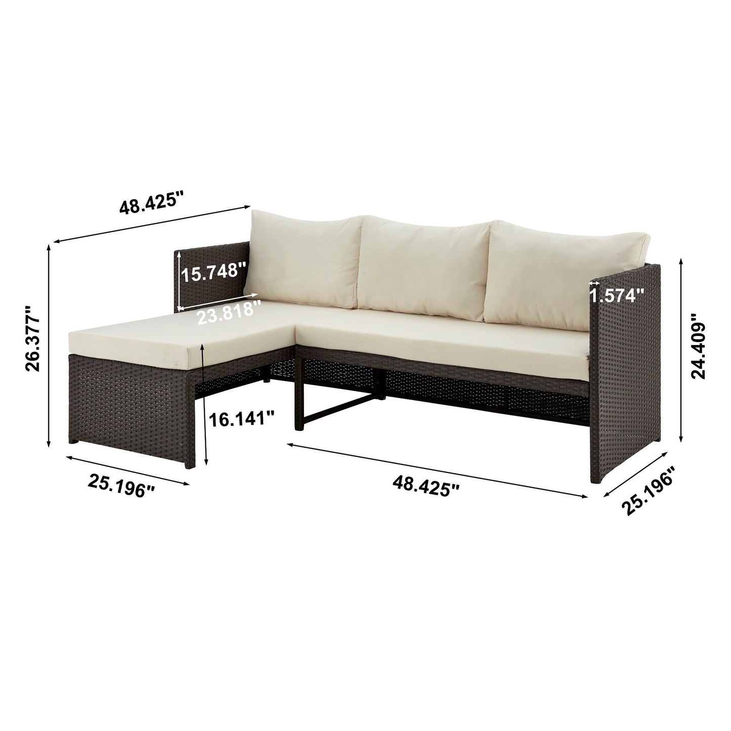 Manhattan Menton - 3-Piece Sectional Set