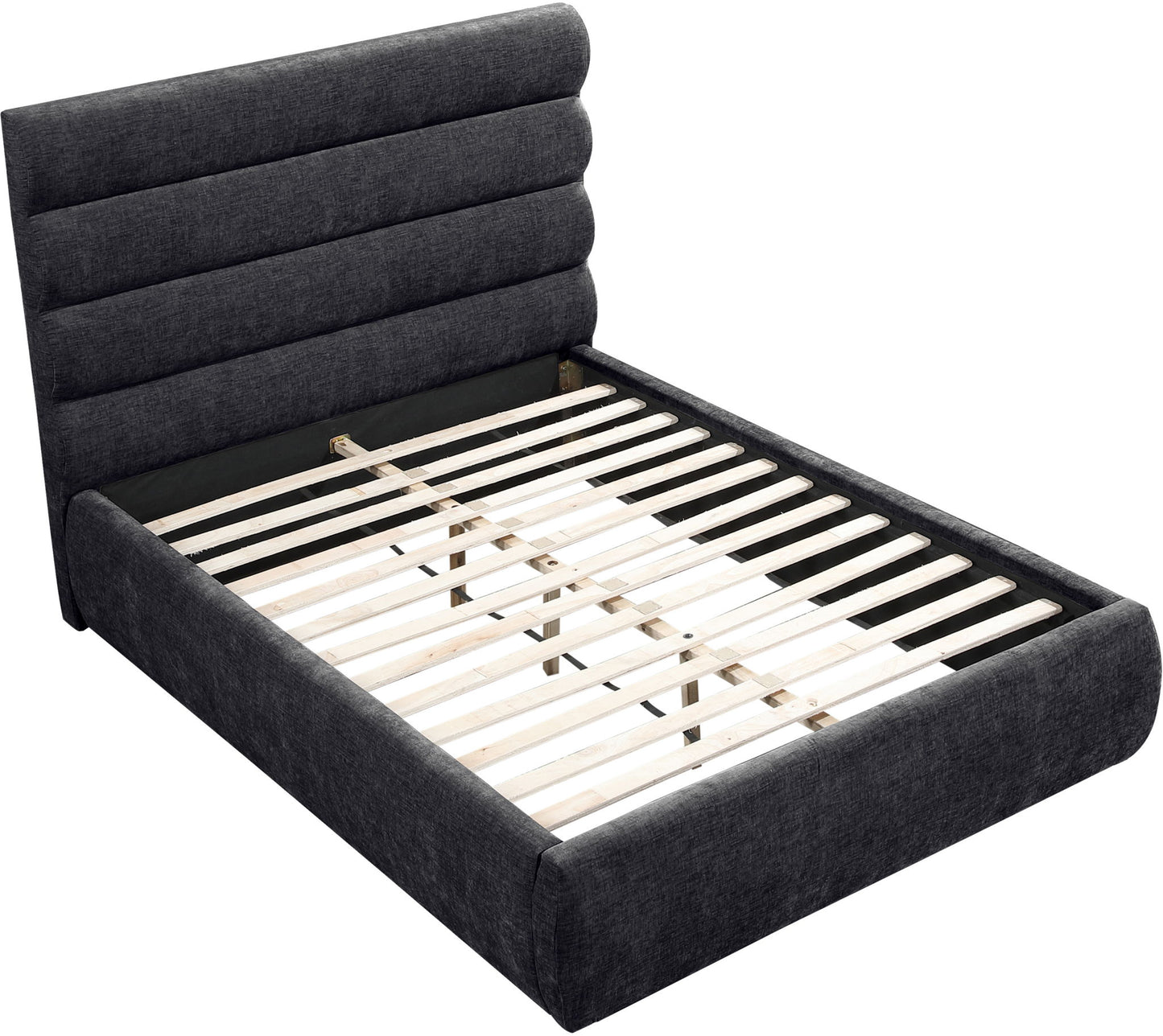 Adam - Chenille Fabric Bed With 52" Headboard