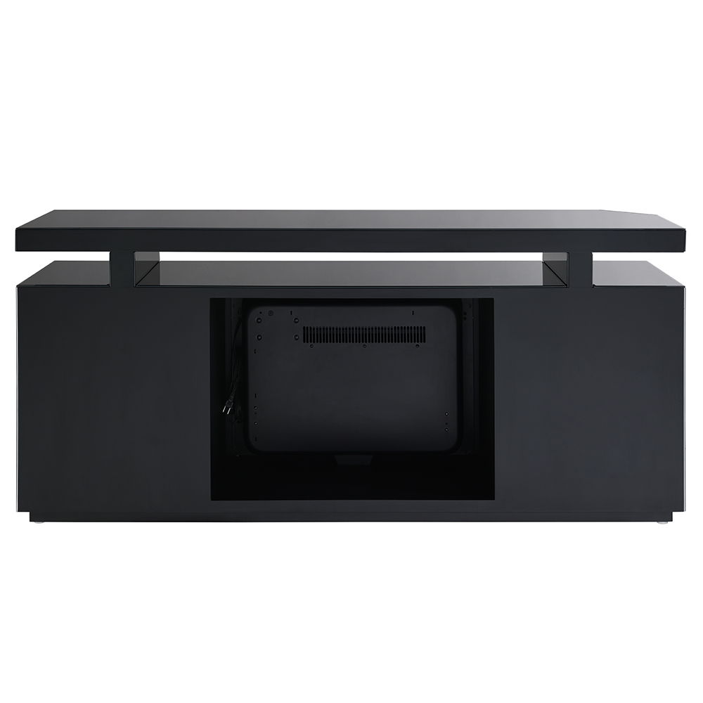 Drisana - TV Stand With Fireplace - Black Mirrored