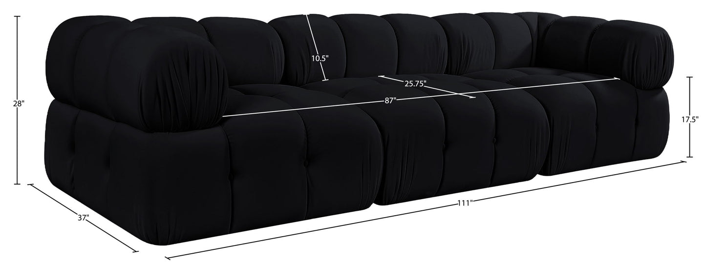 Orin - Velvet Performance Fabric Upholstered 3 Piece Modular Sofa