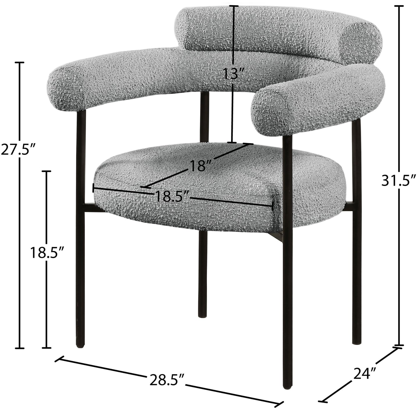 Blake - Dining Chair With Black Legs (Set of 2)