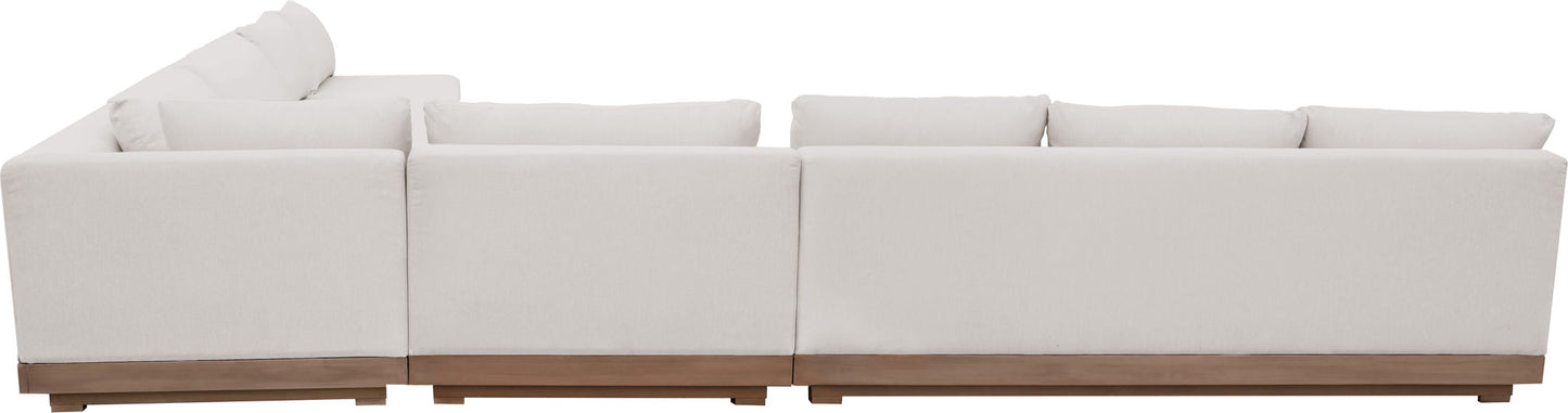 Solace - Olefin Fabric 5 Piece Outdoor Patio Modular Sectional