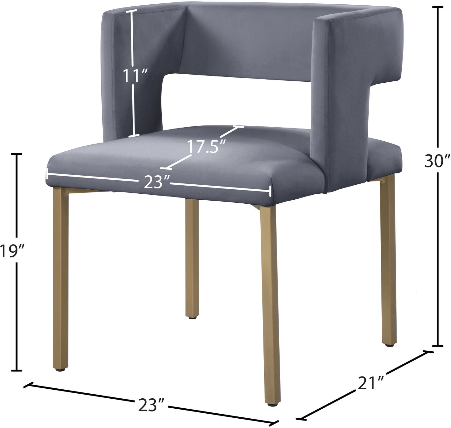 Caleb - Dining Chair with Gold Legs (Set of 2)