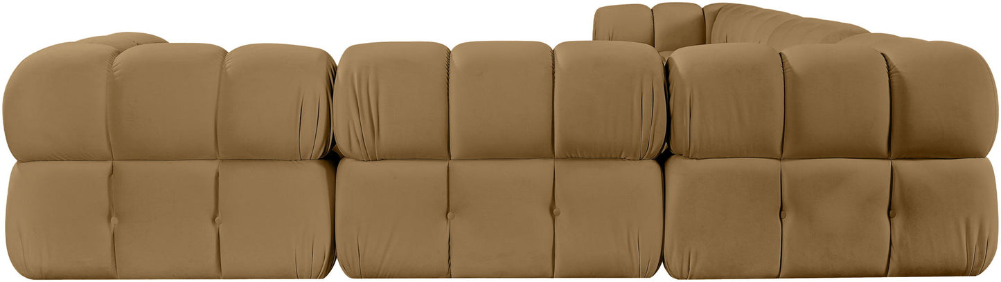 Orin - Velvet 6 Piece Modular L-Shaped Sectional
