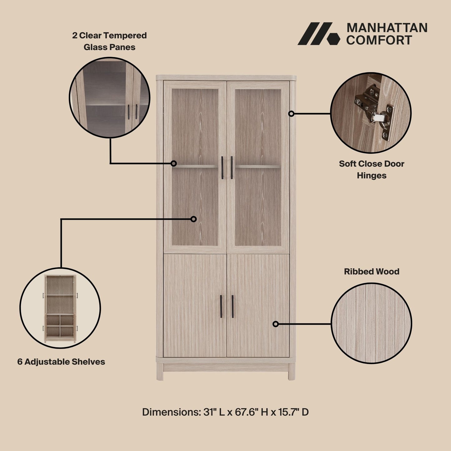 Manhattan Jodie - Bookcase Cabinet