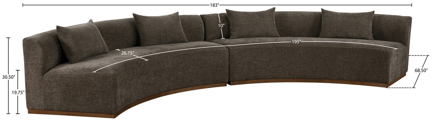 Avanti - 182.5" Chenille Fabric Upholstered 2 Piece Modular Sectional
