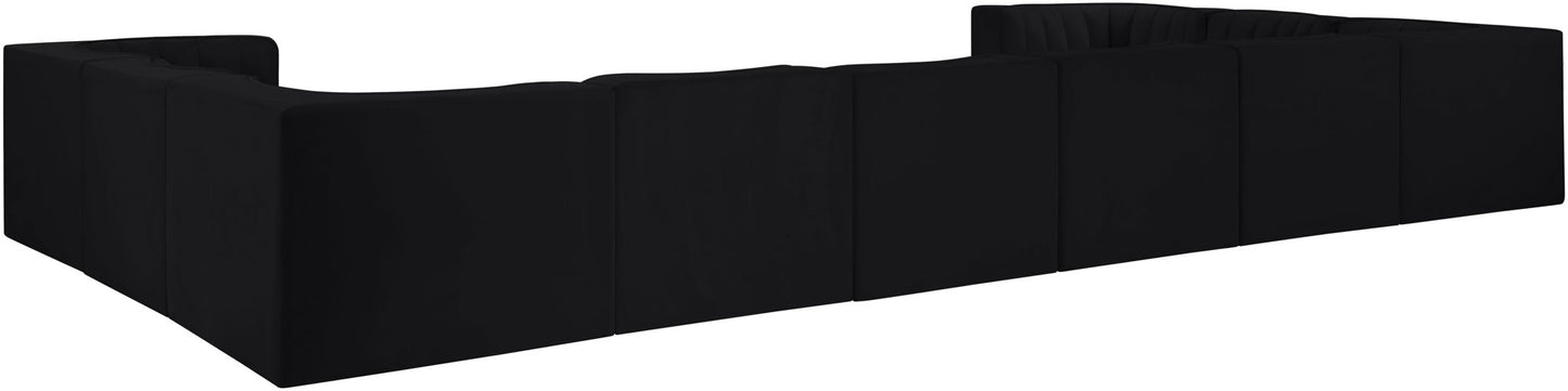 Rummi - Velvet Performance Fabric Upholstered 10 Piece Modular Sectional