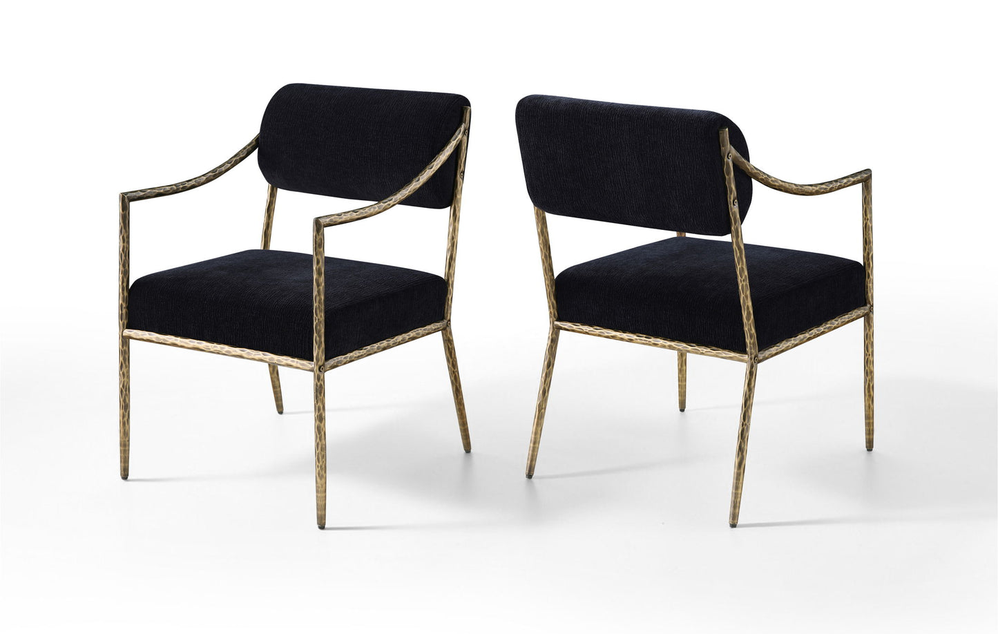 Bastille - Upholstered Dining Arm Chair (Set of 2) - Brass Frame