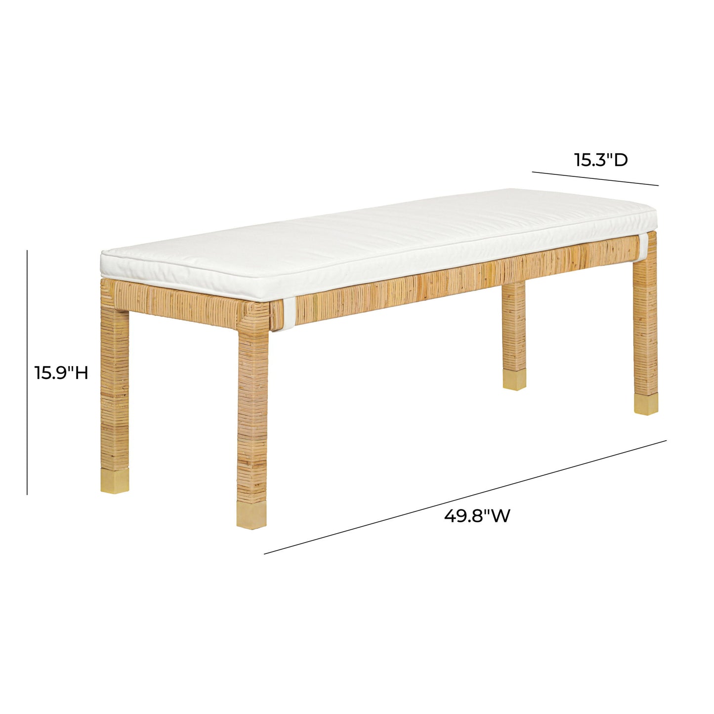Amara - Woven Rattan Bench
