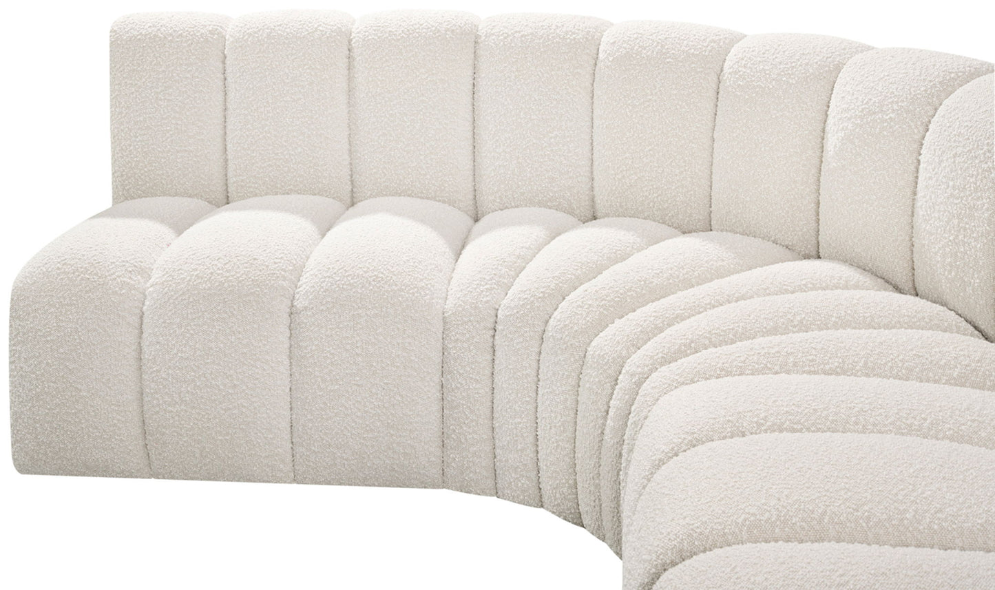 Arc - Boucle Fabric 5 Piece U-Shaped Modular Sofa
