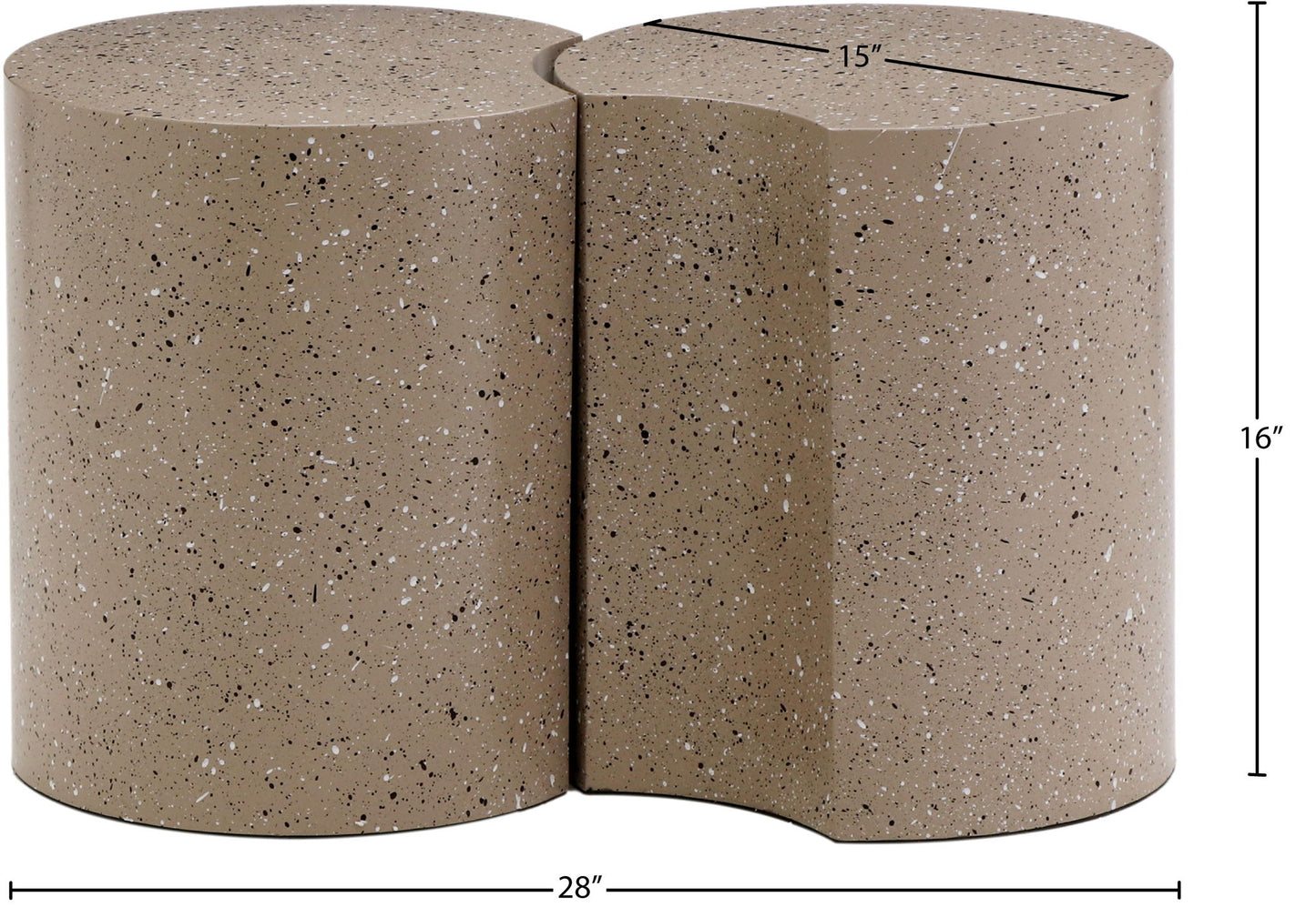 Dimple - 2 Piece Modular End Table - Terazzo Finish