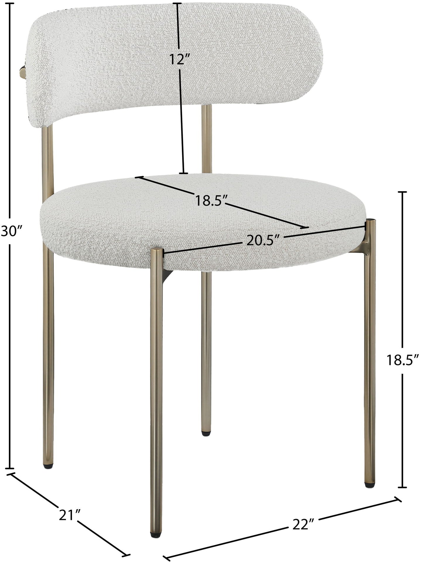 Beacon - Boucle Fabric Dining Chair (Set of 2)