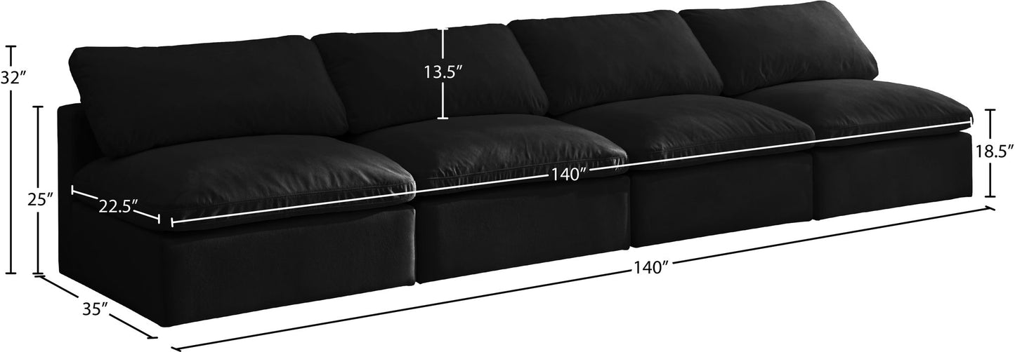 Plush - Modular Armless 4 Seat Sofa