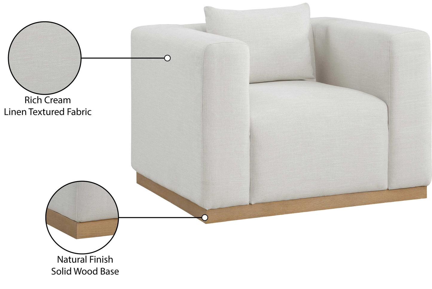 Alfie - Linen Textured Fabic Chair