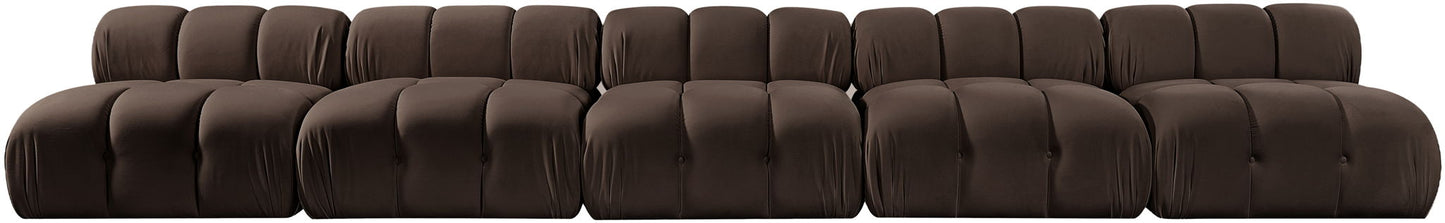 Orin - Velvet 5 Piece Modular Armless Sofa