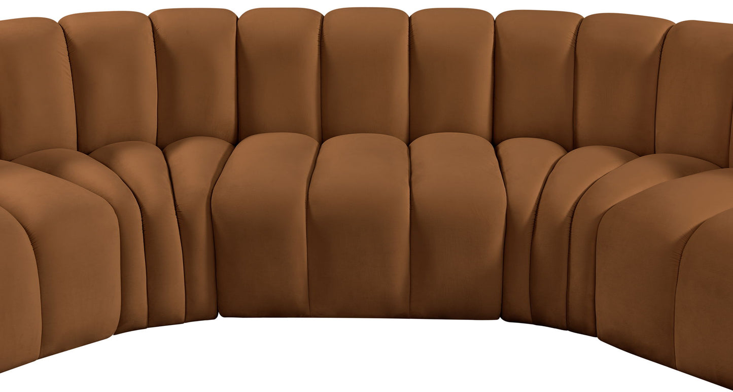 Arc - Velvet Modular U-Shaped Sectional - Saddle