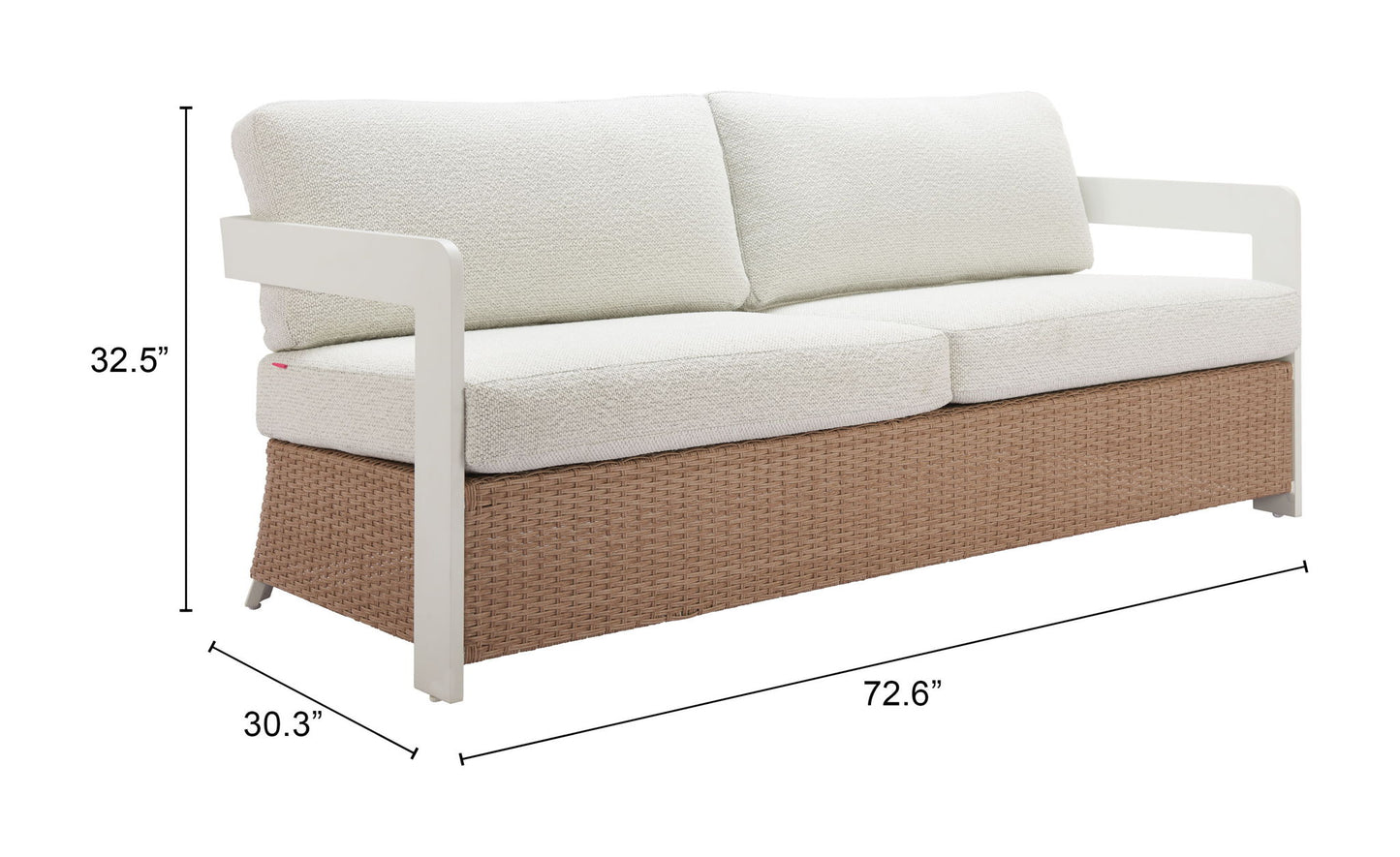 Gelo - Outdoor Sofa - White / Brown