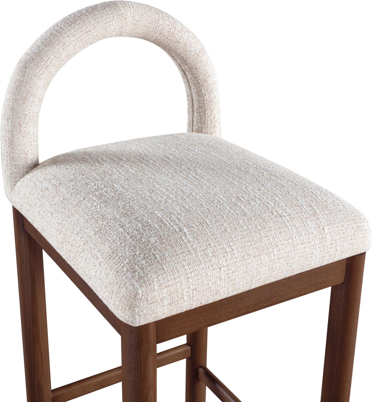 Conrad - Linen Counter Stool With Brown Legs