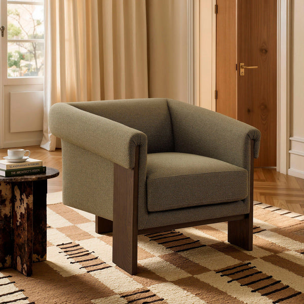 Halbrook Linen Blend Tripod Accent Chair - Olive