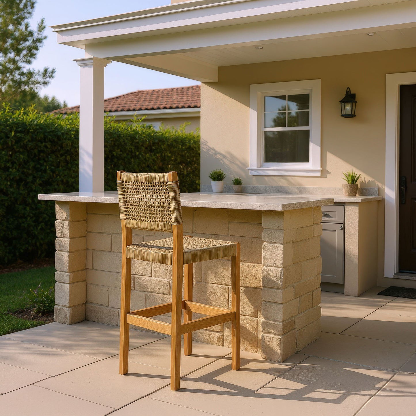 Corde - Outdoor Barstool - Beige
