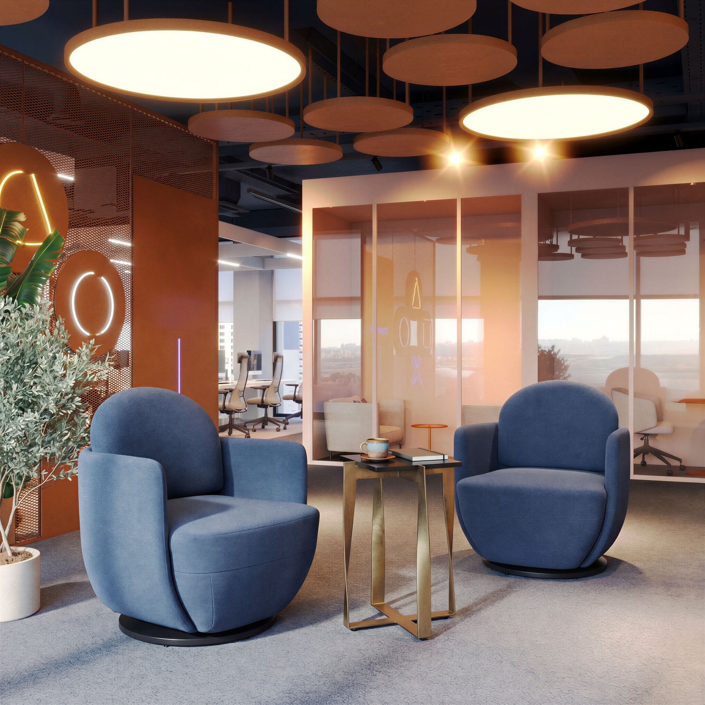 Bant - Swivel Chair - Blue