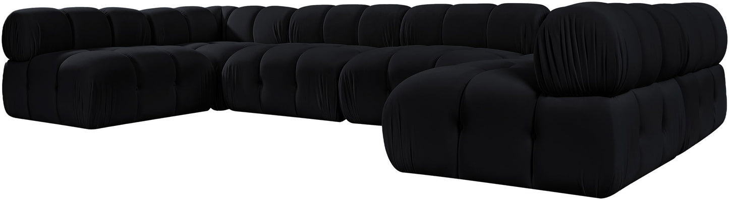 Orin - U-Shaped Velvet 6 Piece Modular Sectional
