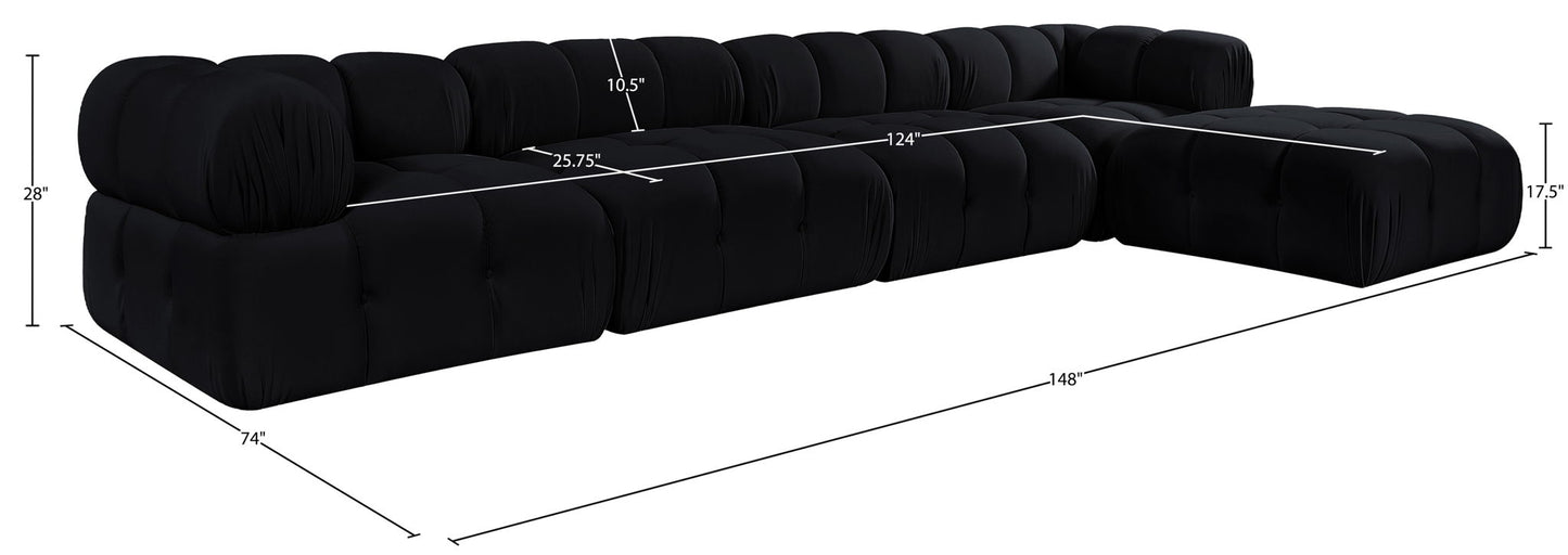 Orin - Fabric Velvet 5 Piece Modular Sectional