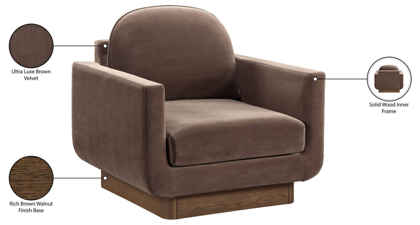 Diviento - Velvet Performance Fabric Upholstered Accent Chair