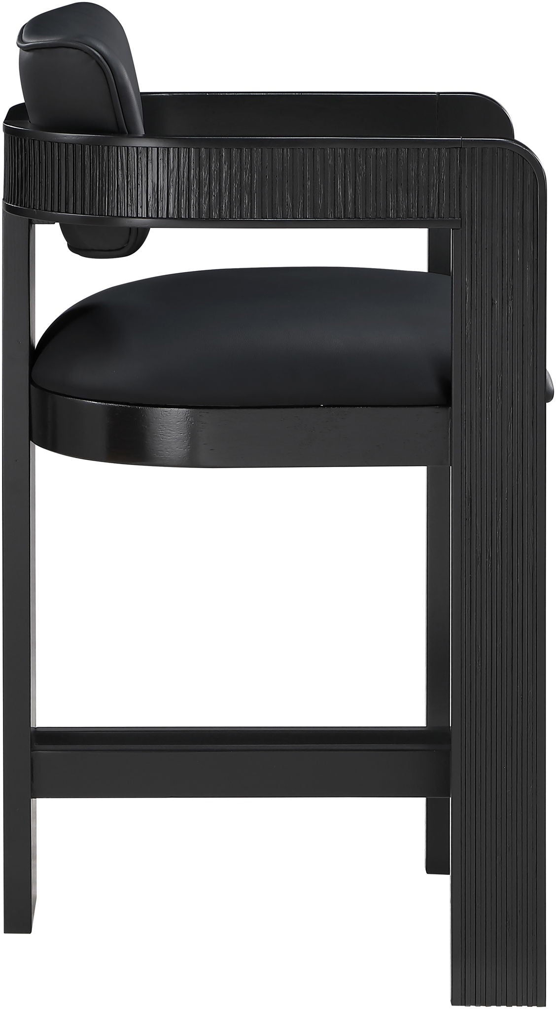 Sacha - Vegan Leather Upholstered Counter Stool With Black Base