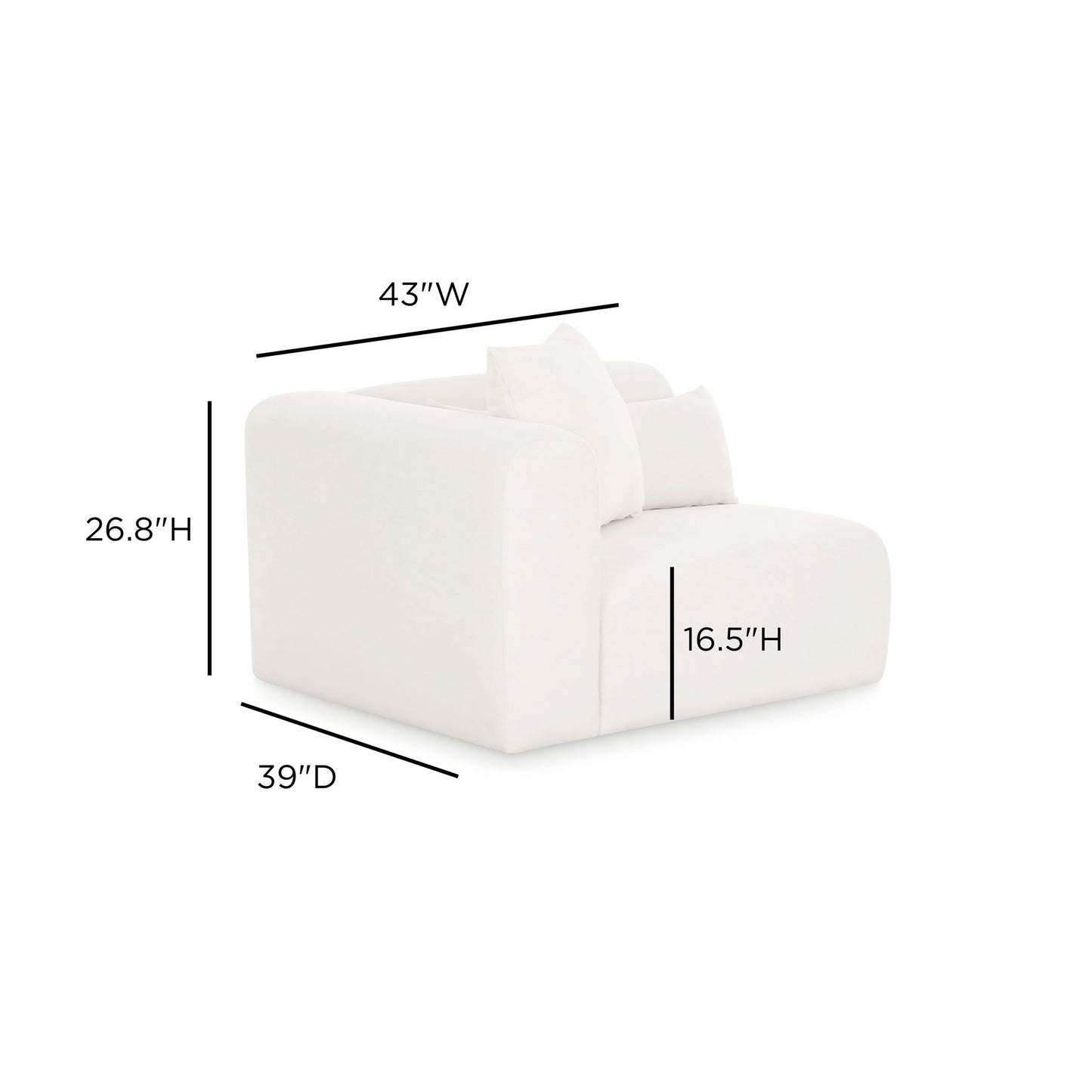 Tarra - Chenille Modular Corner Chair