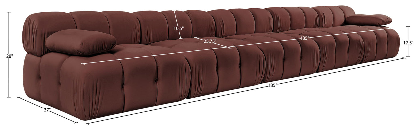 Orin - Velvet 5 Piece Modular Armless Sofa