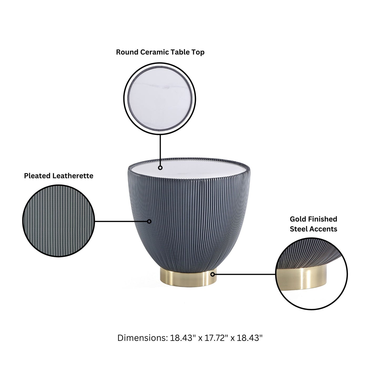 Manhattan Anderson - Stone Top End Table