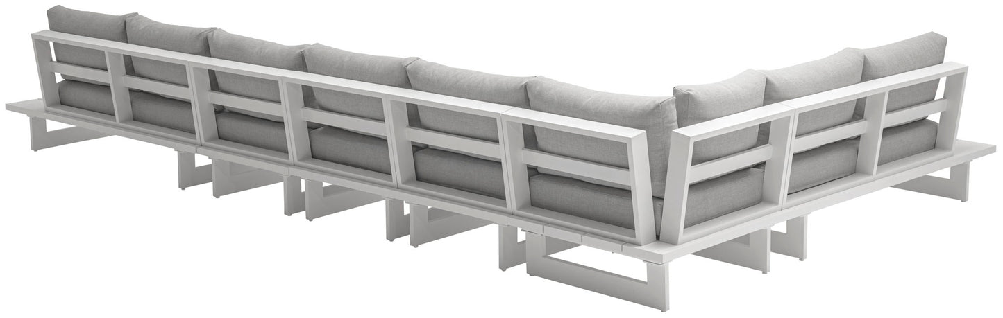 Maldives - 6 Piece Water Resistant Outdoor Patio Modular Sectional With White Base