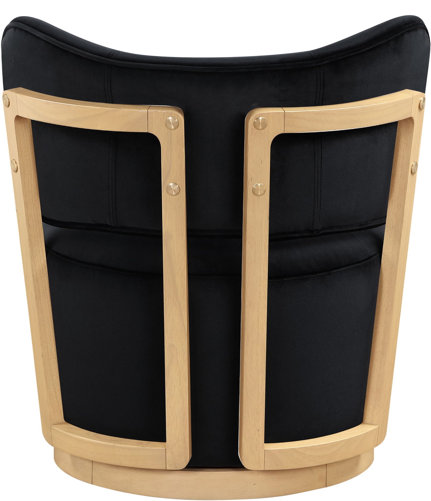 Elara - Velvet Upholstered Swivel Accent Chair - Stained Natural