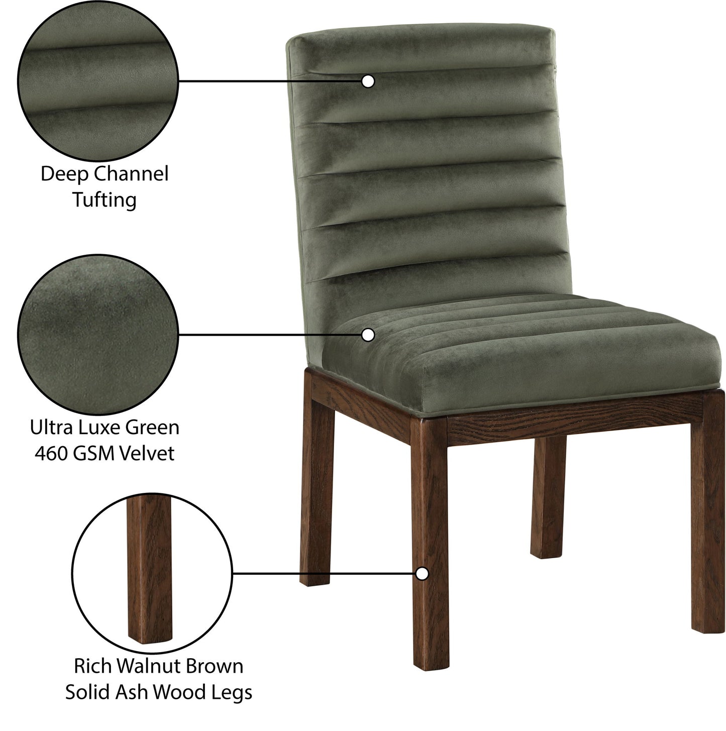 Evelyn - Dining Chair With Brown Legs