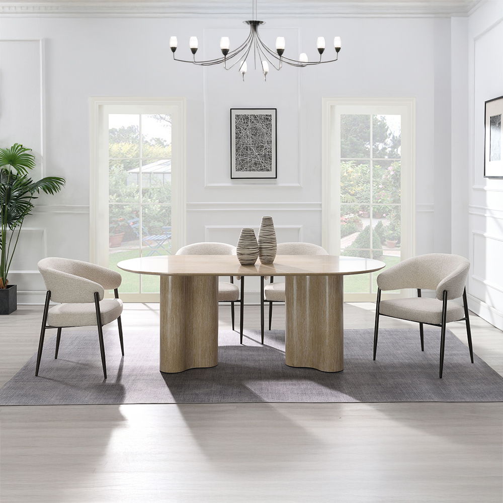 Jirina - Dining Table - Travertine Pattern