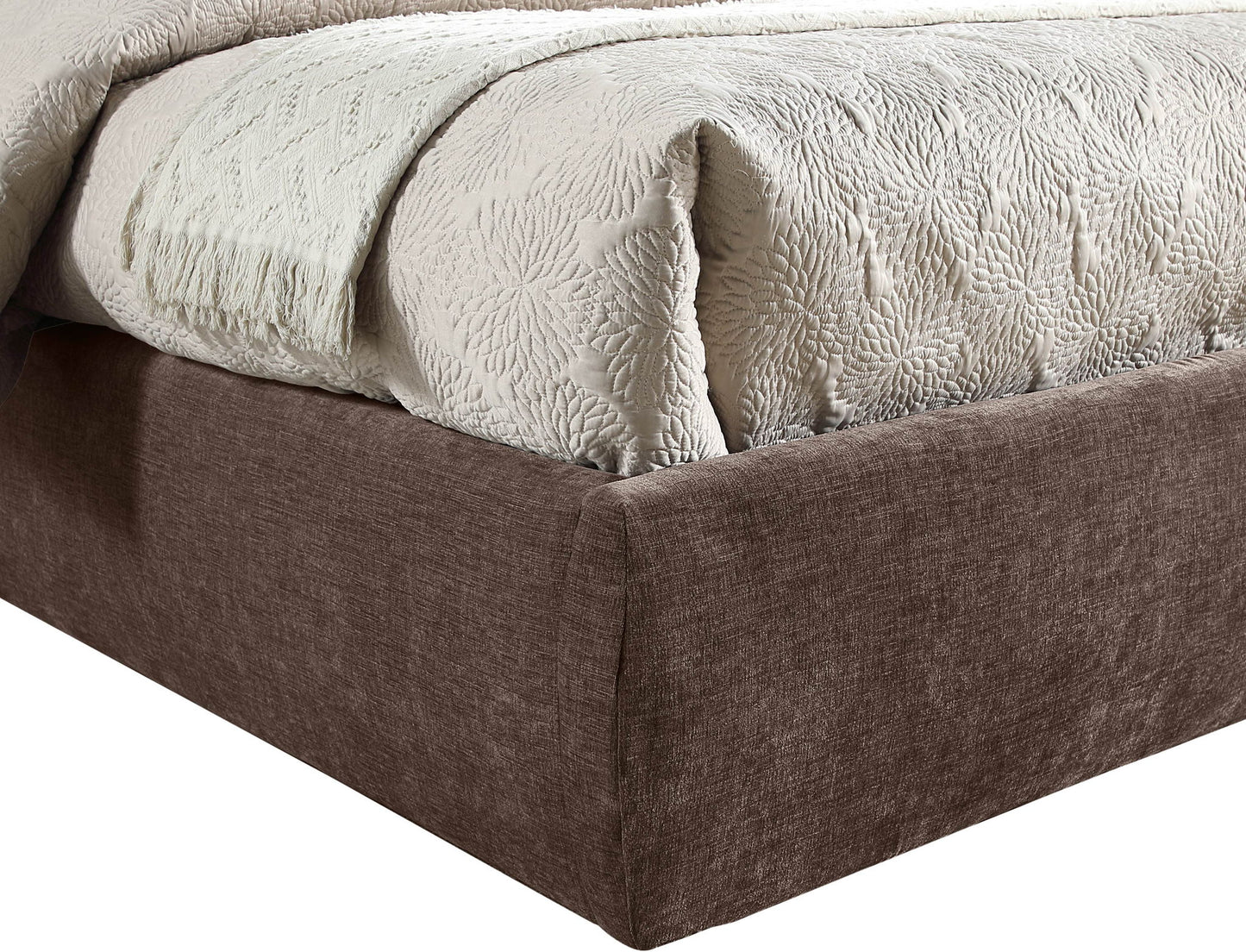 Adam - Chenille Fabric Bed With 89" Headboard