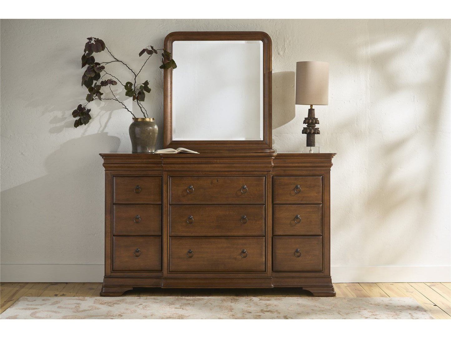 New Lou - Vertical Storage Mirror - Dark Brown