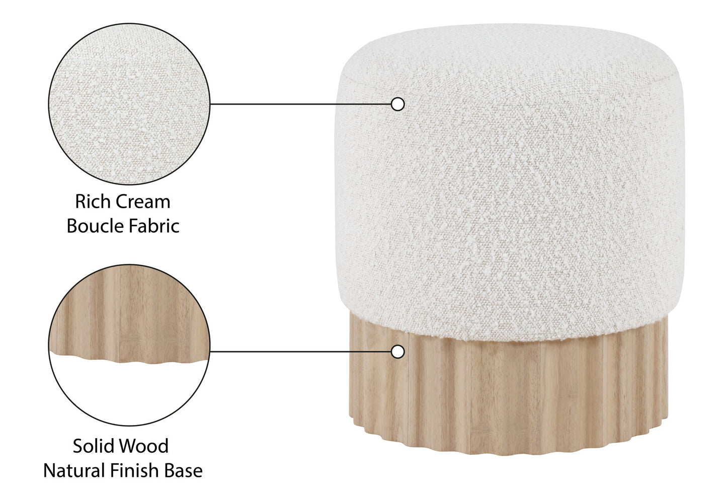 Veranda - Ottoman / Stool With Natural Base